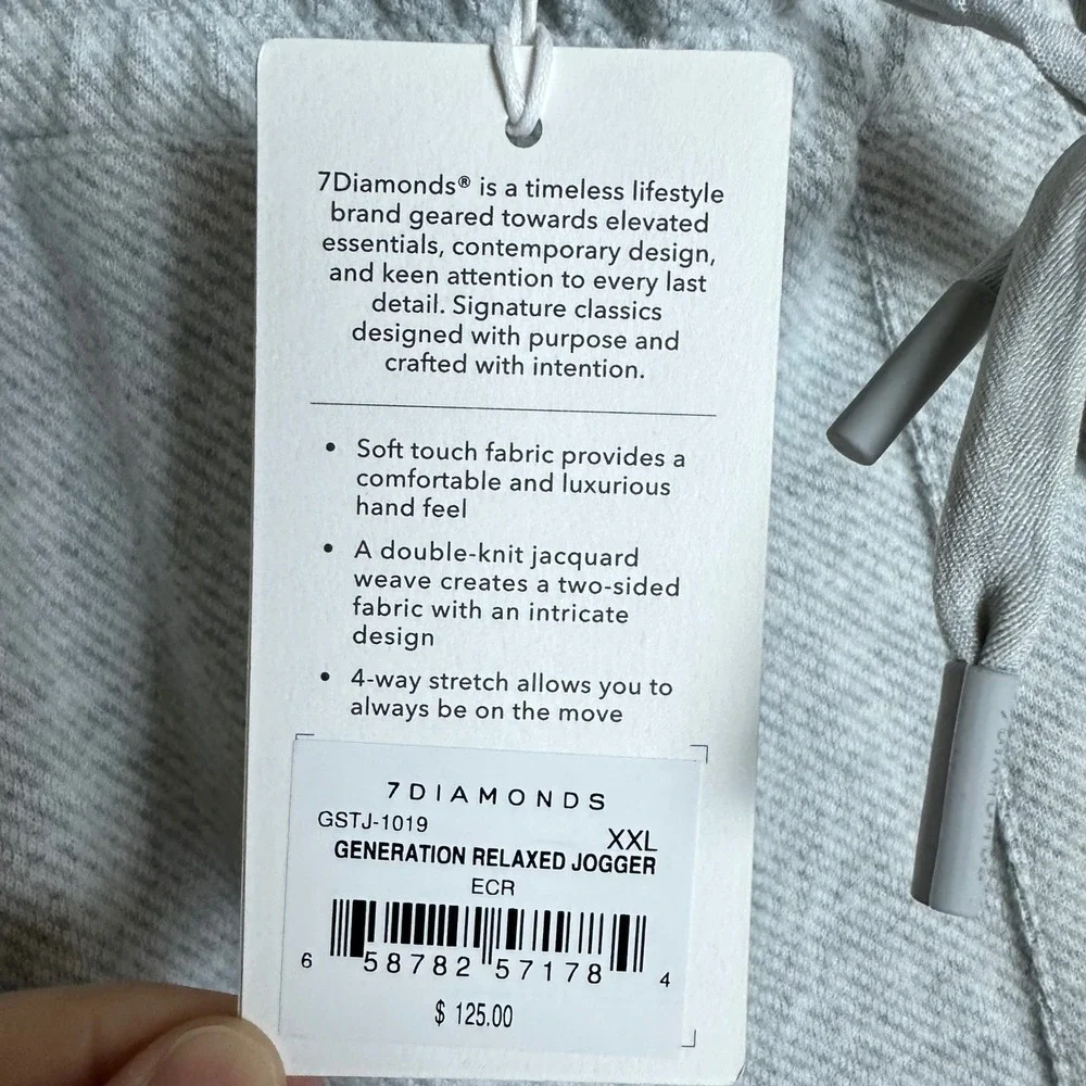 7Diamonds Generation Relaxed Jogger Mens XXL‎ ECR Grey GSTJ-1019 NWT